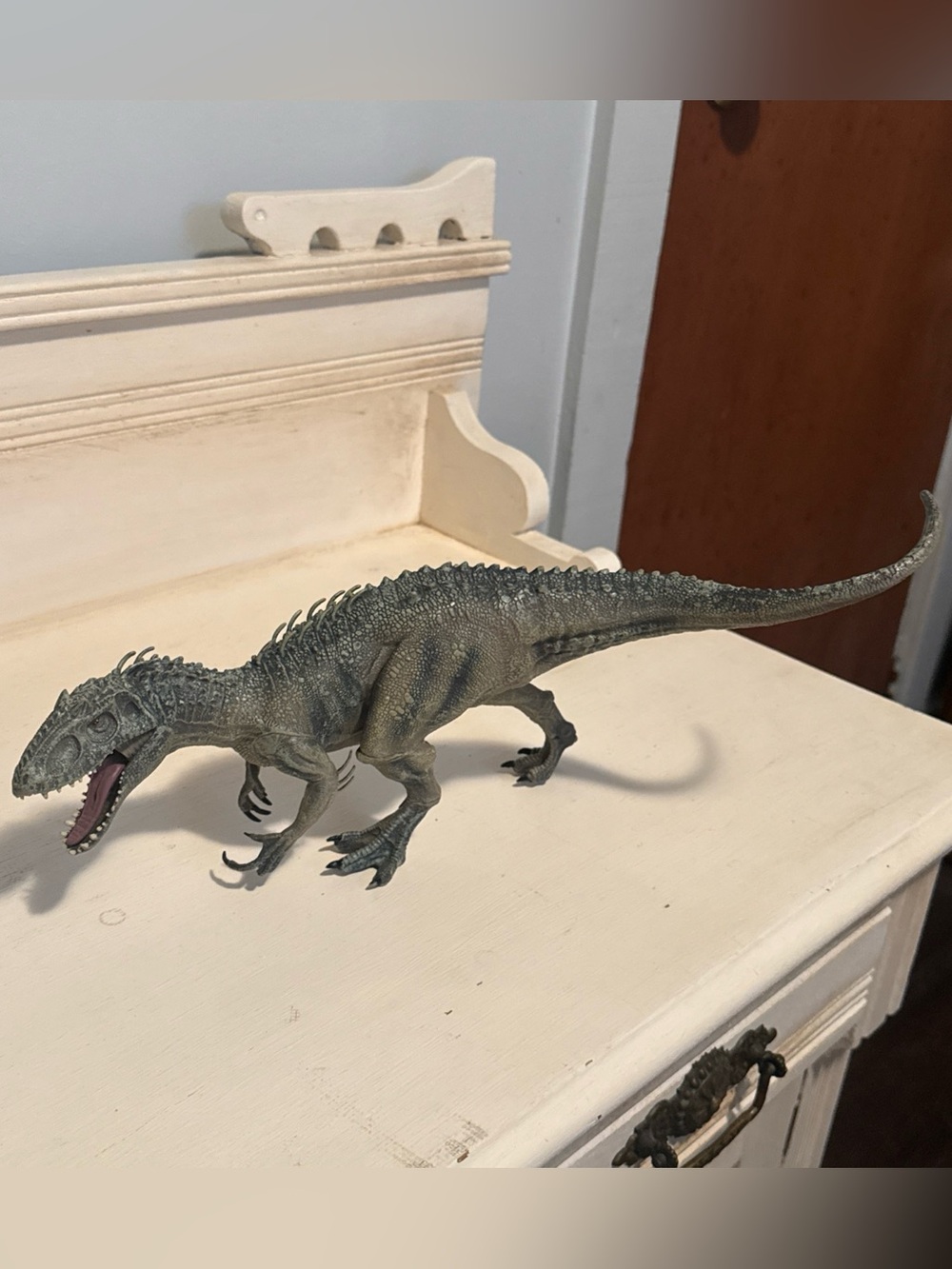 Large 14" Hybrid Dinosaur Figure Gray Green Indominus Rex Jurassic world park